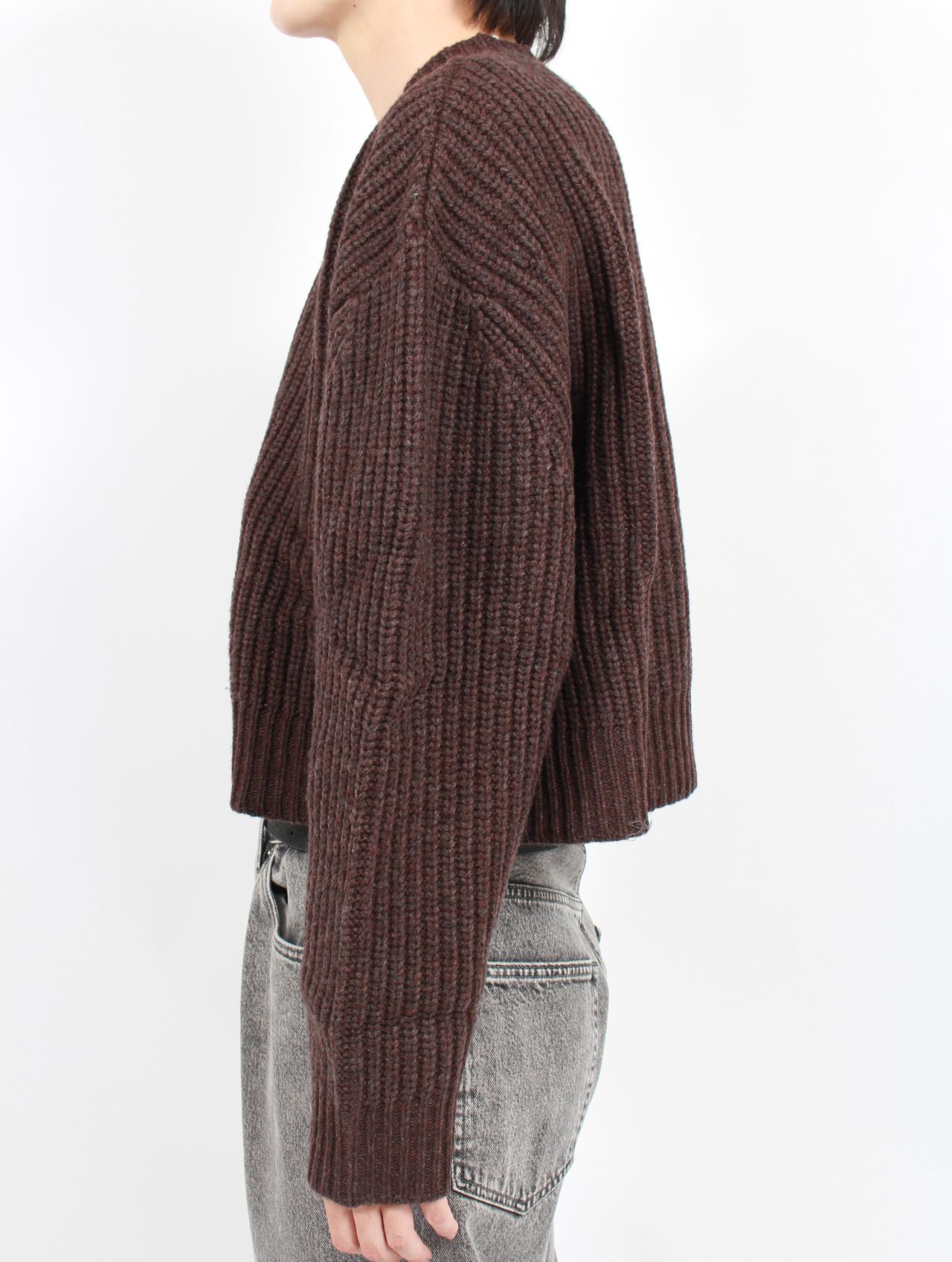 【25AW】ボンバー ニット カーディガン / BOMBER CARDIGAN / RED EARTH(レッドブラウン)