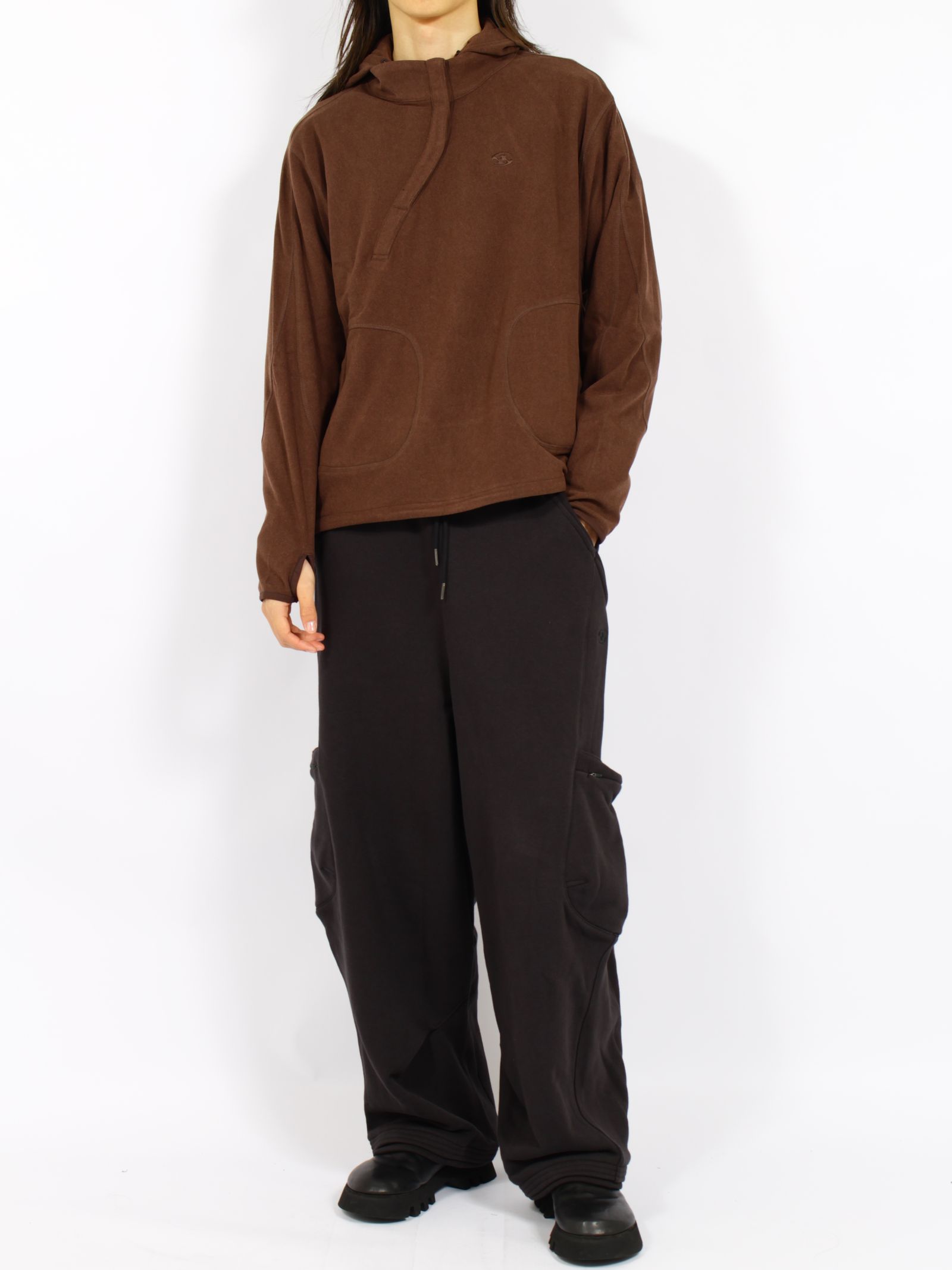 【26AW】レイヤード フーディー / LAYERED HOODIE / ブラウン