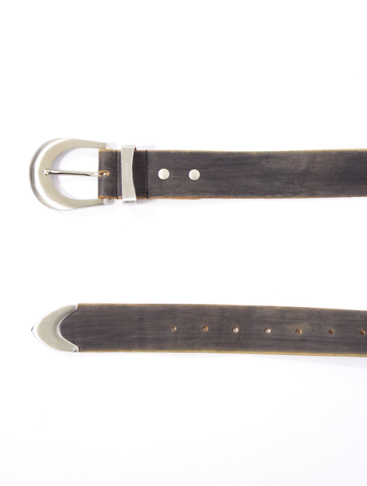 【26SS】4cm幅 ディストレスド レザー ベルト / 4C DISTRESSED LEATHER BELT / ブラック