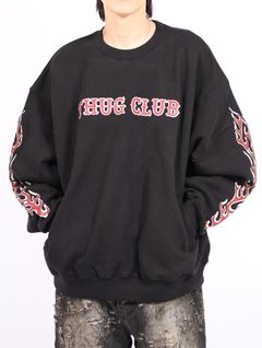 【25AW】レザー フレーム スウェットシャツ / LEATHER FLAME SWEATSHIRT / ブラック