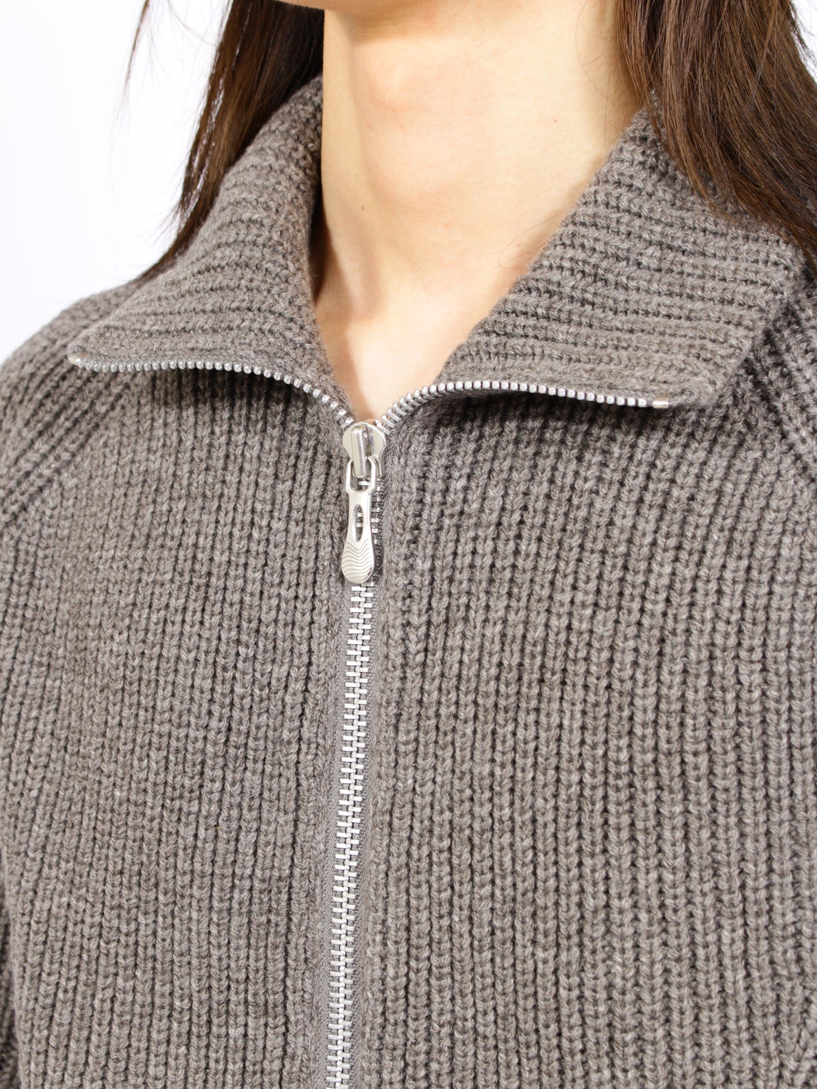 【26AW】ドライバーズ ジップ アップ セーター ニット セーター / DRIVERS ZIP UP SWEATER / TAUPE MELANGE(ブラウン)