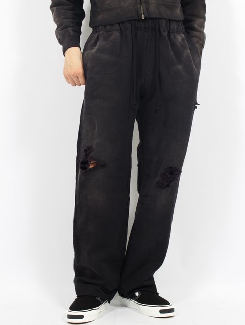 【25SS】ディストレスト スウェットパンツ / DISTRESSED SWEAT PANTS / ブラック