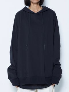 チェーンドローコード スウェット パーカー / SWT HOODIE / ブラック
