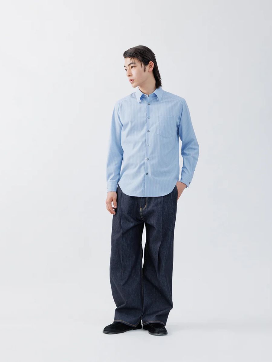 【26AW】 レギュラー フィット タブカラー シャツ ストライプ シャツ / REGULAR FIT TAB COLLAR SHIRT / SAX BLUE ST ( ブルー )