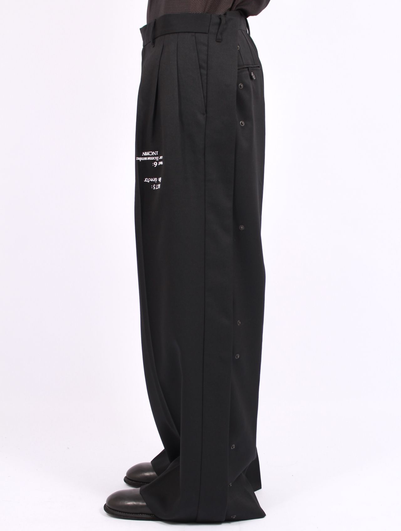【25AW】タトゥー アジャスター ワイド パンツ / "TATTOO" ADJUSTER WIDE SLACKS / ブラック