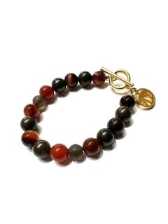 【25AW】定番 数珠 ジュズ ブレスレット / JUZU BRACELET / ブラウン×ゴールド