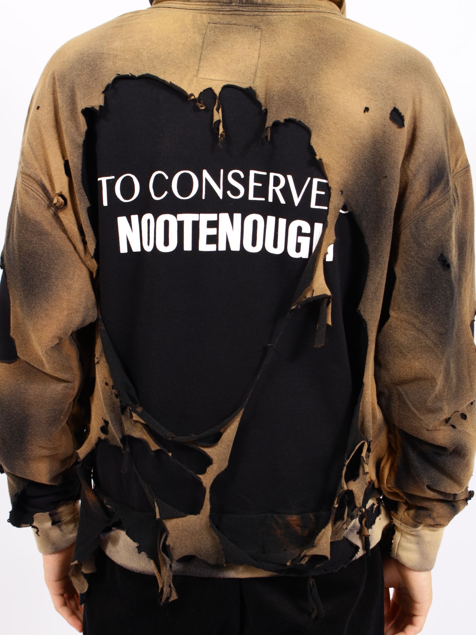 【26AW】ヒドゥン コンサバティブ フーディー ダメージ加工 2重 パーカー /  HIDDEN CONSERVATIVE HOODIE / ブラック
