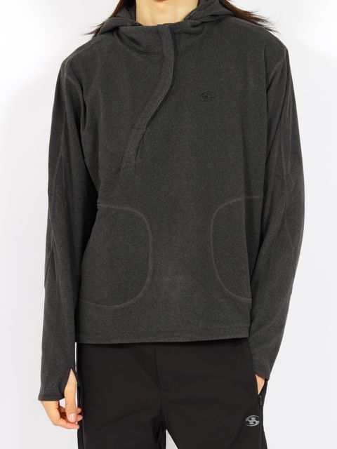 【26AW】レイヤード フーディー パーカー / LAYERED HOODIE / チャコール