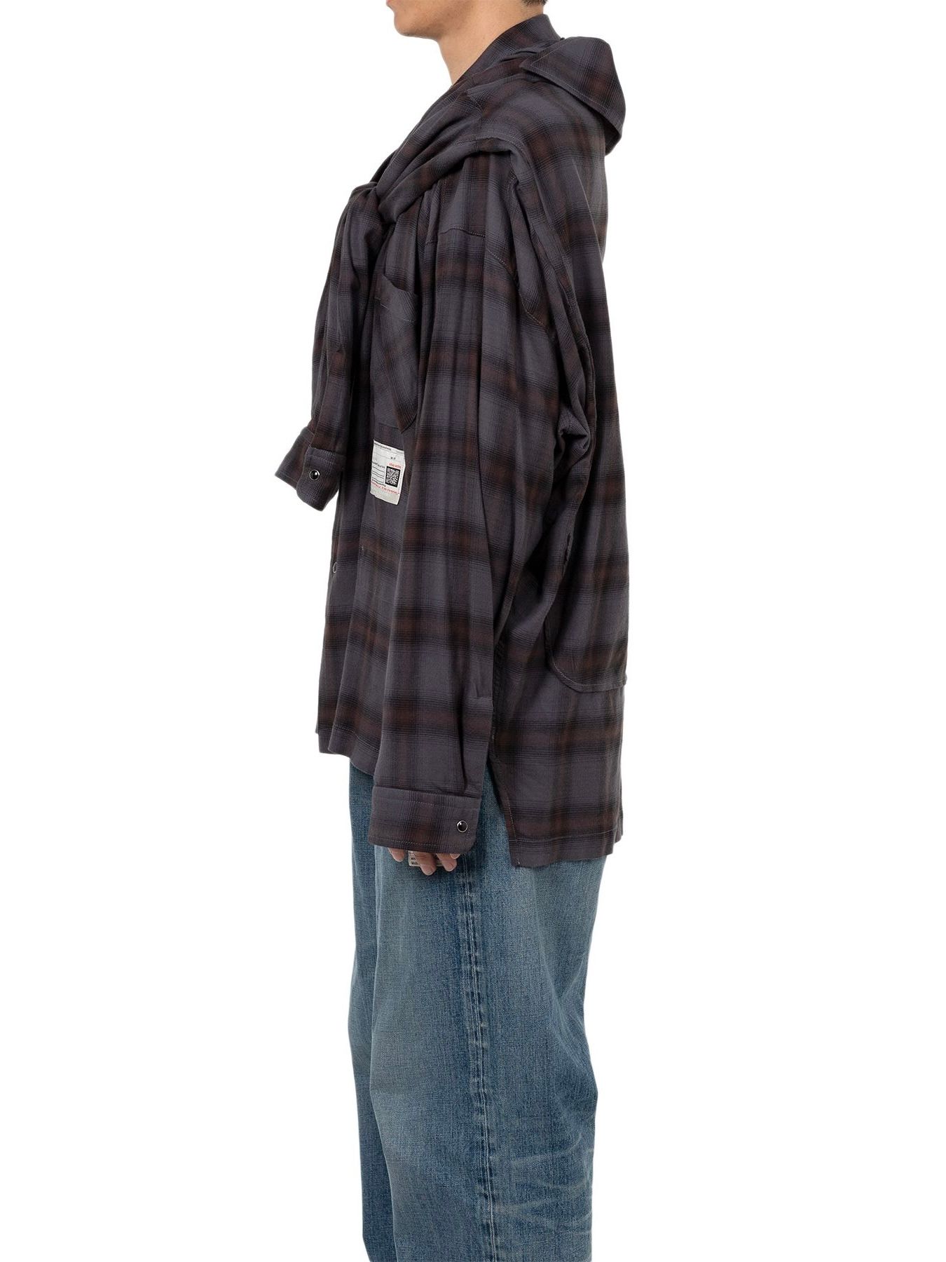 【25AW】ショール レイヤード シャツ / SHAWL LAYERED SHIRTS / ダークグレー
