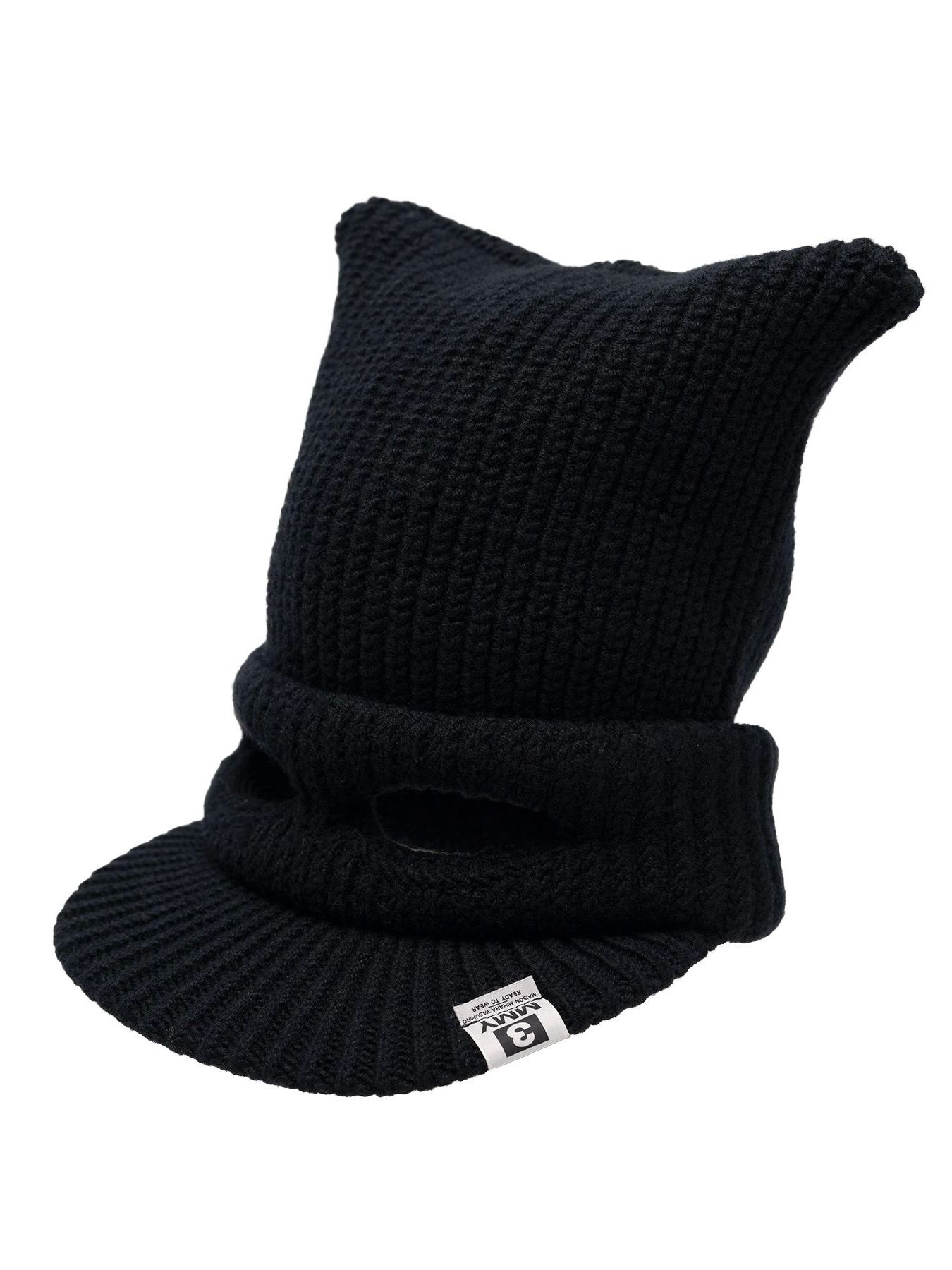 【25AW】ニット キャット キャップ / KNIT CAT CAP / ブラック
