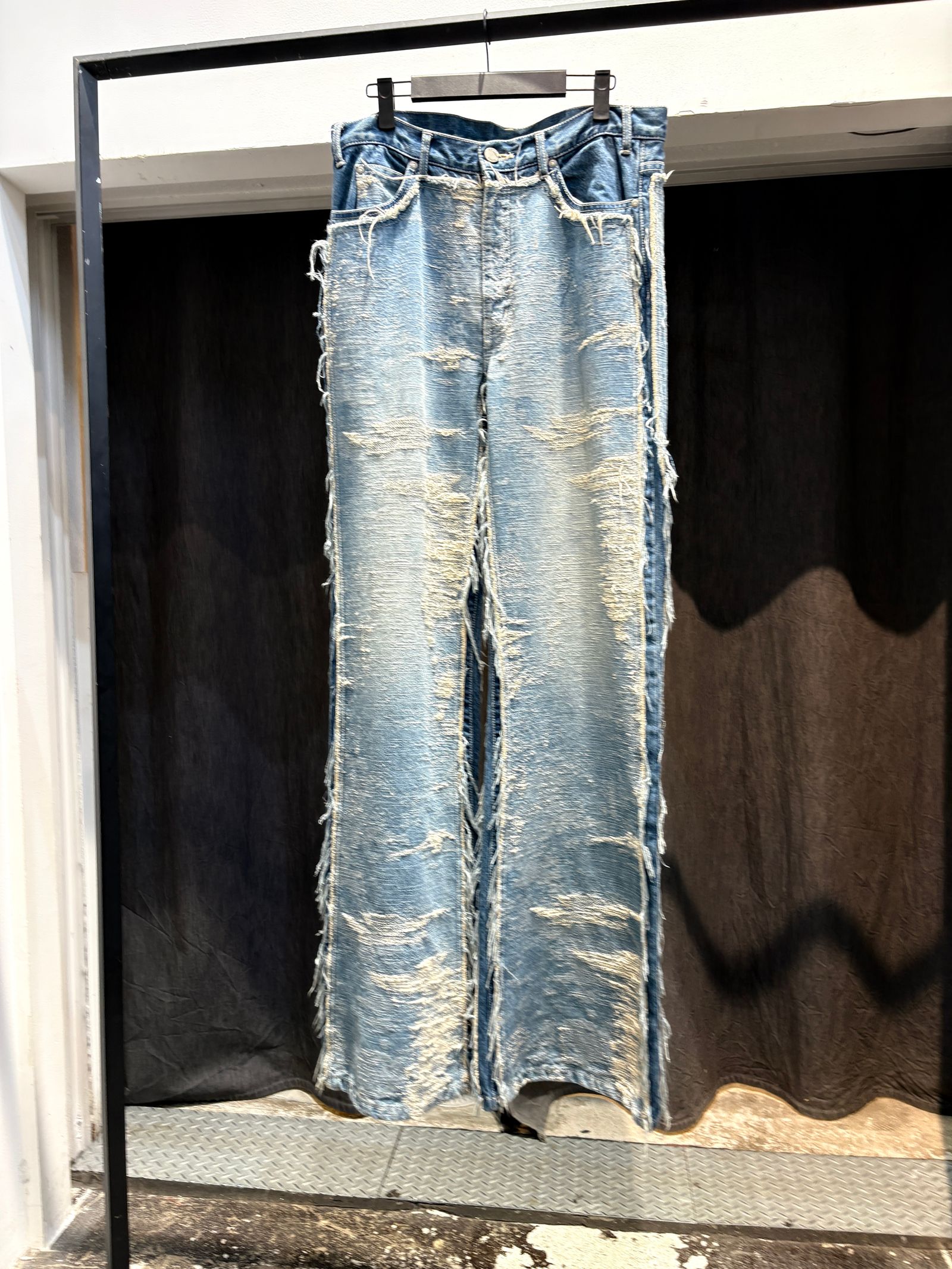 【27SS】デザイン フレア パンツ ジャガードデニム / DESIGN FLARE PANTS / INDIGO BLEACH (インディゴ ブリーチ)