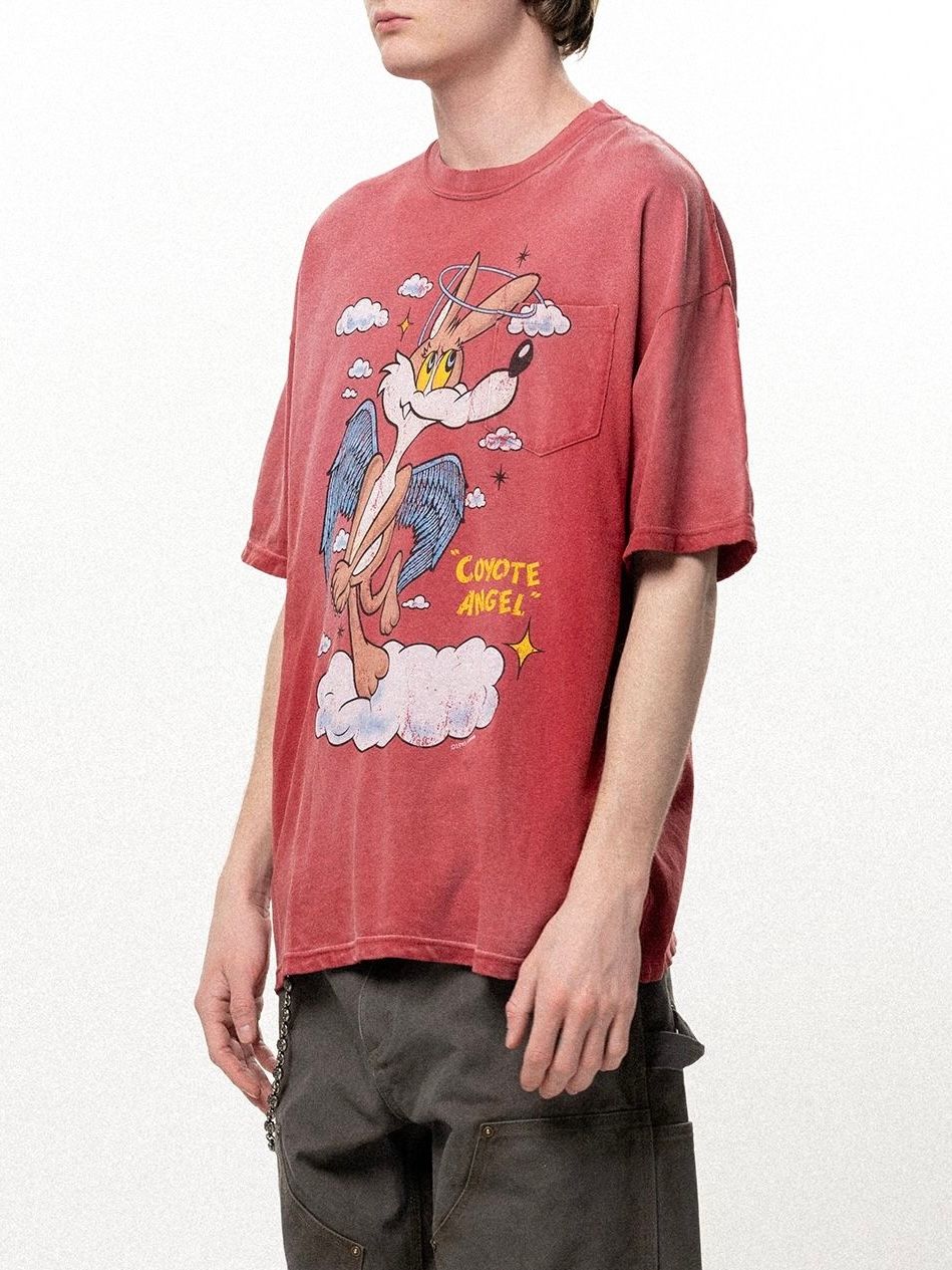 【26SS】”コヨーテ エンジェル”  ポケット ヴィンテージ 半袖 Tシャツ / "COYOTE ANGEL" POCKET TEE / レッド