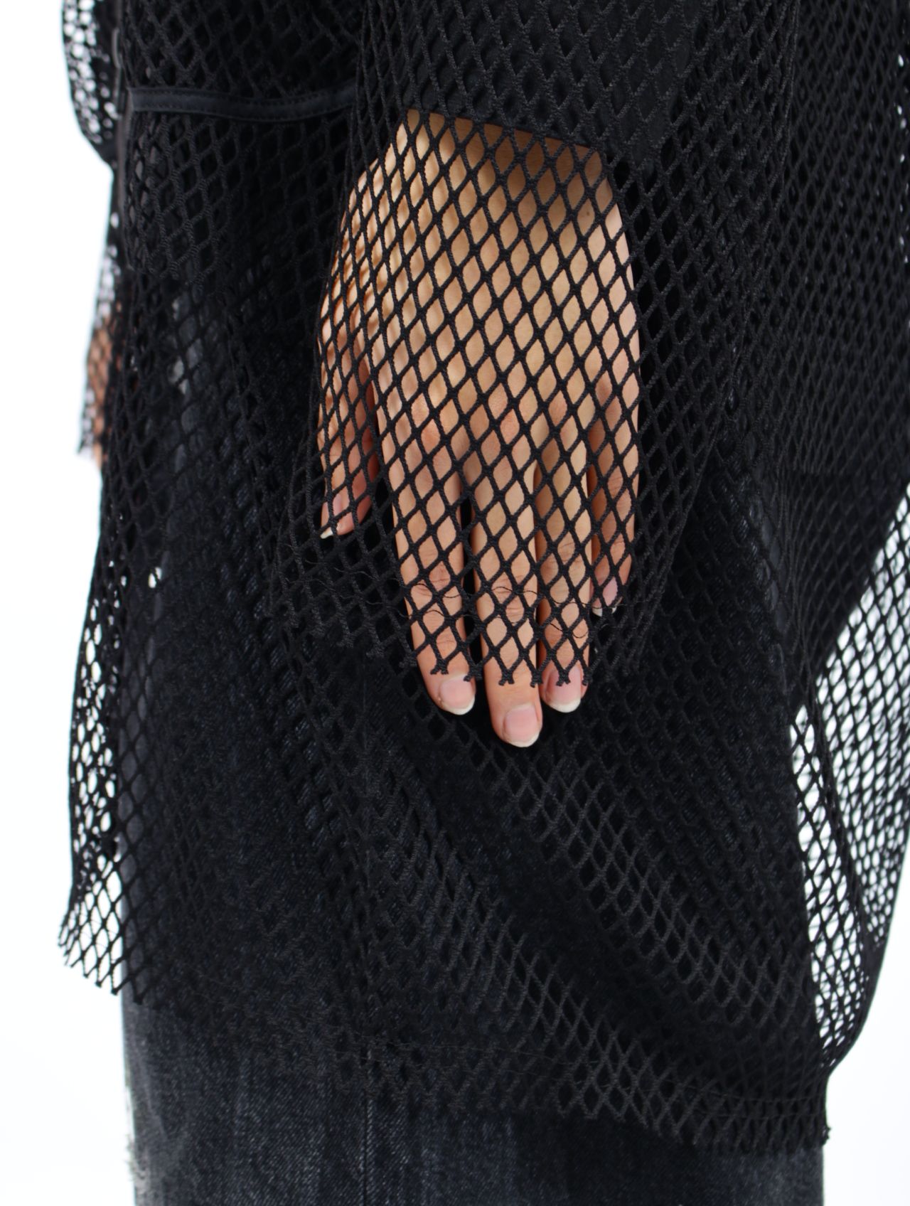 【25SS】メッシュ レイヤード パーカー / MESH LAYERED PARKA .13 / ブラック
