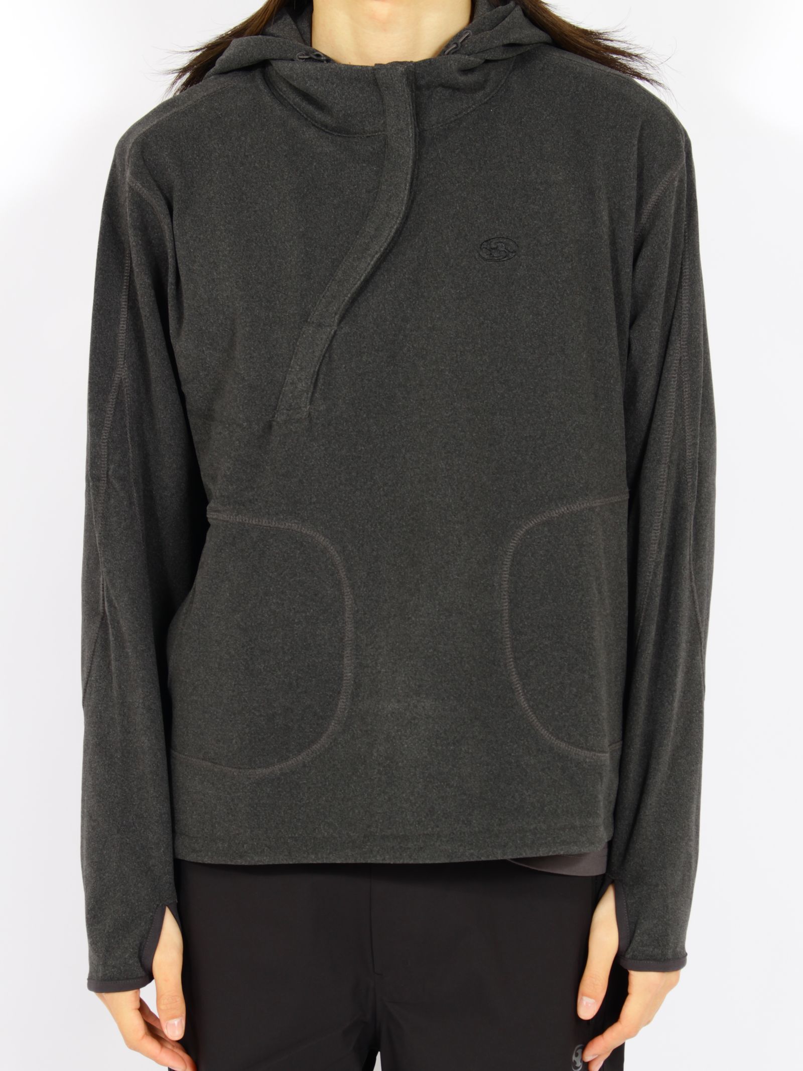 【26AW】レイヤード フーディー パーカー / LAYERED HOODIE / チャコール