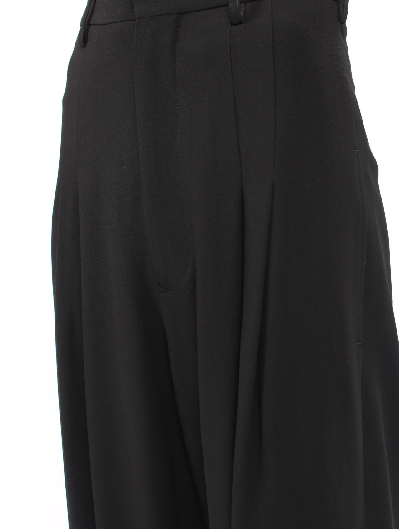 【25AW】ウールサージ ハイウエスト トラウザー / WOOL SERGE HI-WAIST TROUSERS / ブラック