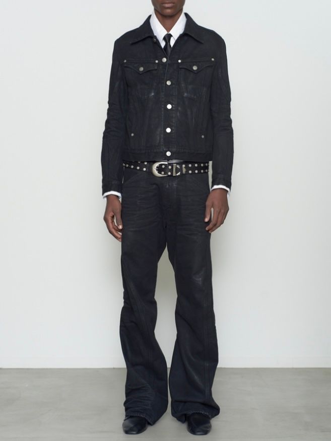 【26AW】デニム トラッカー ジャケットコーティング デニムジャケット / DENIM TRUCKER JACKET / LUSTER COATED BLACK(ブラック)