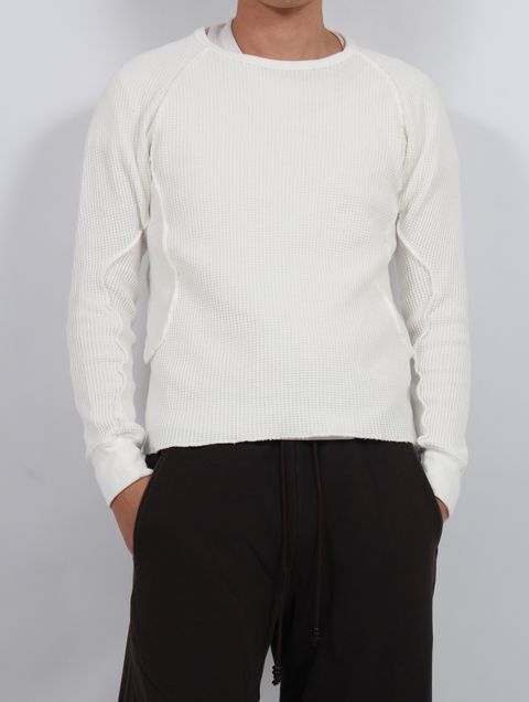 ワッフル サーマル ロングスリーブ 長袖 Tシャツ / WAFFLE THERMAL LONG SLEEVE T-SHIRT / WHITE(ホワイト)