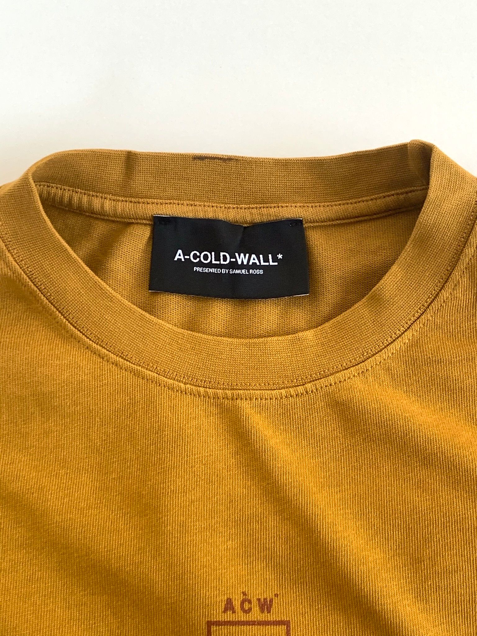 バックペイント ジャージTシャツ / COTTON SINGLE JERSEY SAFFRON EROSION T-SHIRT / サフラン × ブラウン