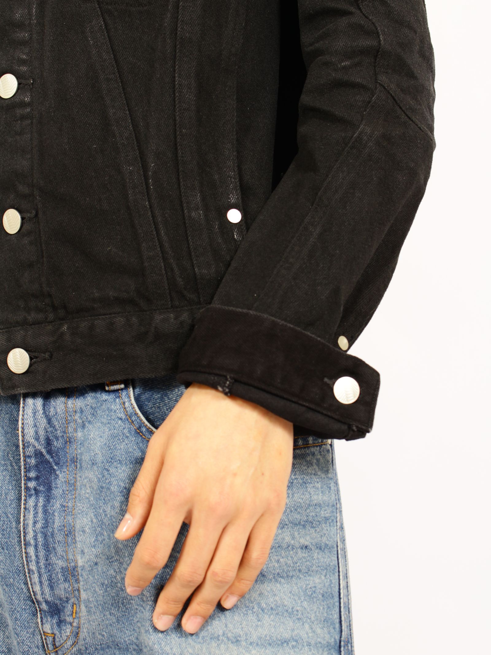 【26AW】デニム トラッカー ジャケットコーティング デニムジャケット / DENIM TRUCKER JACKET / LUSTER COATED BLACK(ブラック)
