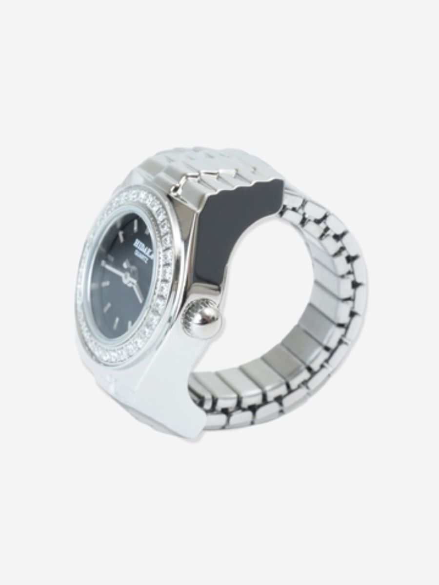 ヘイロー・リング・ウォッチ 時計リング / HALO RING WATCH / ブラック×シルバー