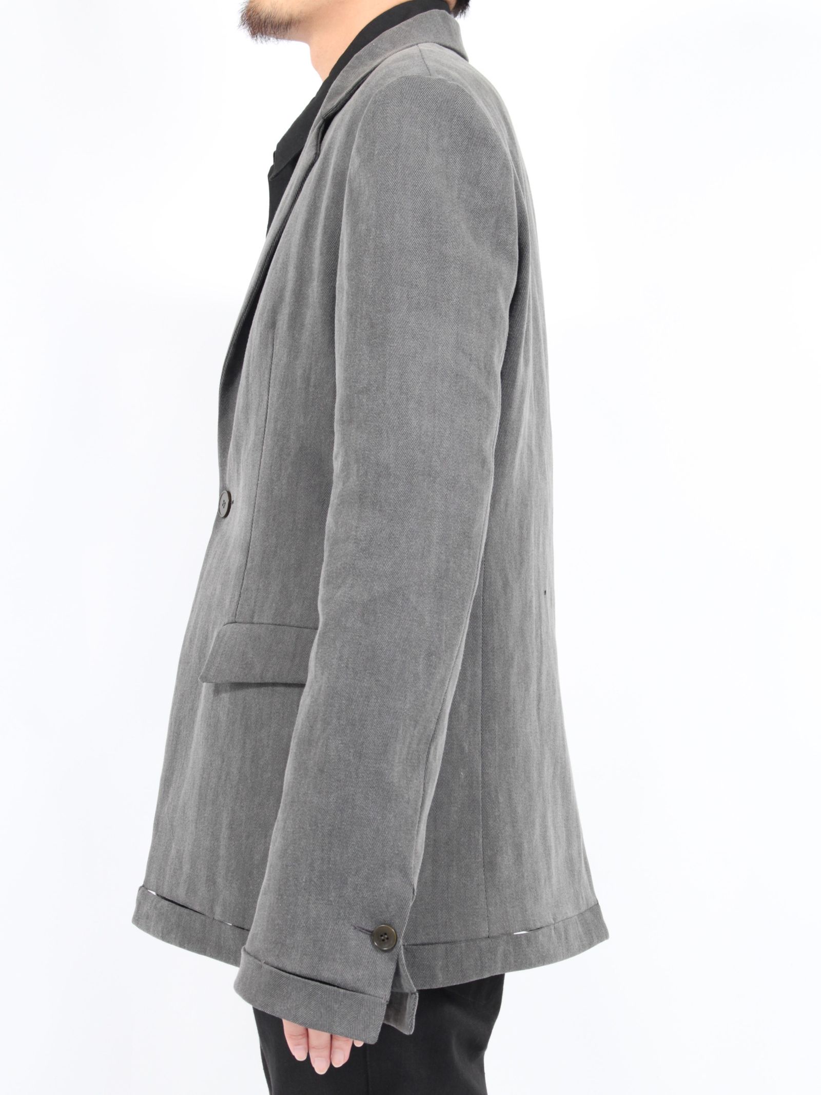 【24AW】モデュラー ヘムジャケット / MODULAR HEM JACKET / オフブラック