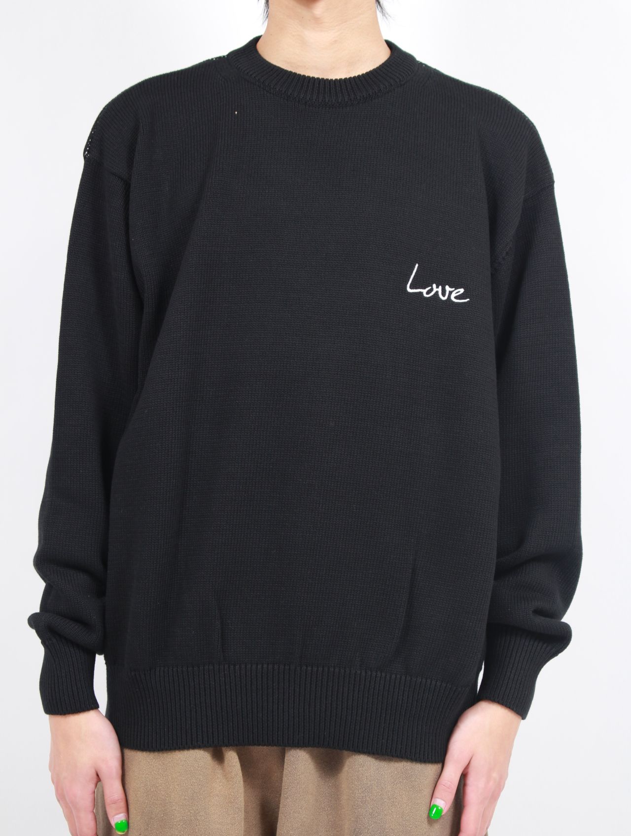 【25SS】ラブ イズ リアル コットン ニット セーター / LOVE IS REAL KNIT / ブラック