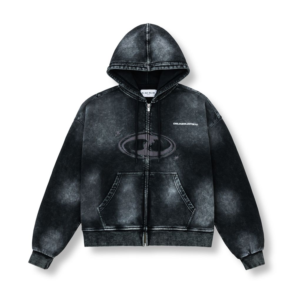 【26AW】フェード  ウォッシュ ジップ アップ フーディー / FADE WASH ZIP HOODIE / FADED BLACK(ブラック)