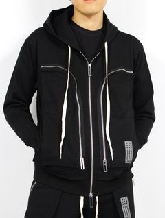 【25SS】ヒドゥン ジップアップ フーディー ジップパーカー / HIDDEN ZIP UP HOODIE / ブラック