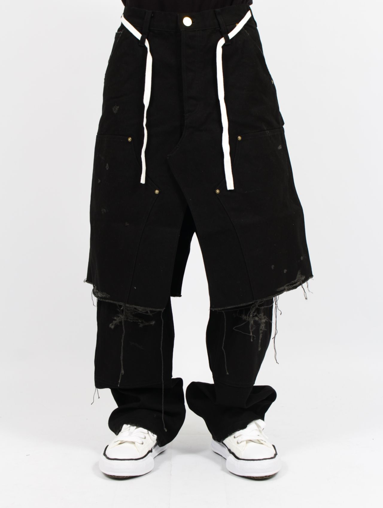 【25SS】ボロダック ペインター ラップスカート / BORO DUCK PAINTER WRAP SKIRT / ブラック
