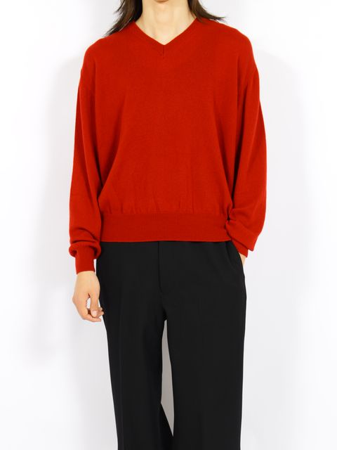 【26AW】カシミア Vネック ニット / CASHMERE V-NECK KNIT .16 / レッド