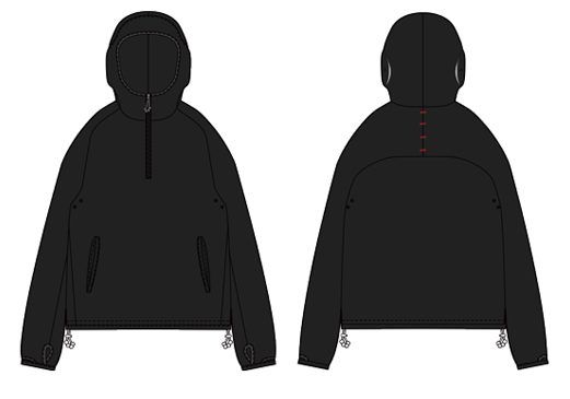 【26AW】イヤーフラップフーディー パーカー SAN SAN X JIAN YE EAR FLAP HOODIE / ブラック