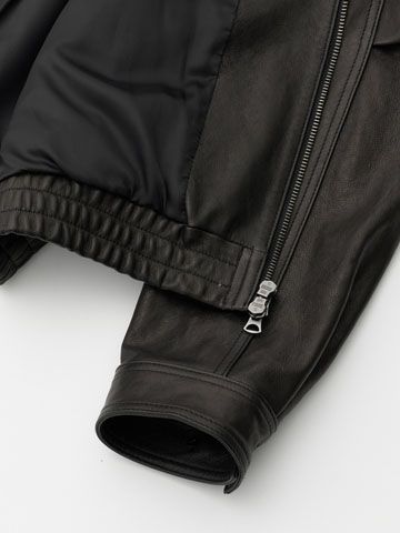 【25AW】ラムスキン レザー ユーティリティ ブルゾン / LAMBSKIN UTILITY BLOUSON / ブラック