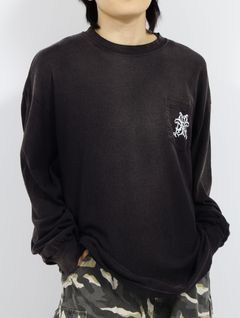 【25SS】"カミヤ-スネーク" ディストレスド ロングスリーブ ポケット Tシャツ / “KMY-SNAKE” DISTRESSED L/S POCKET TEE / ブラック