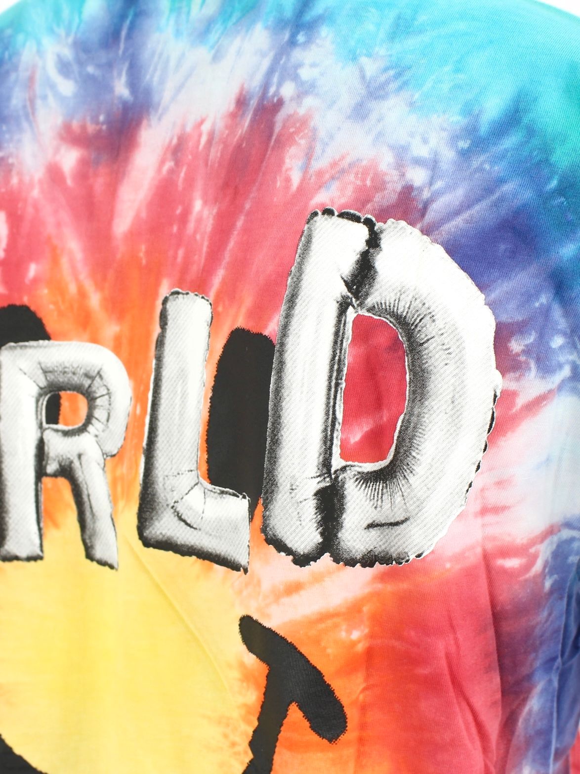 バックプリントワールドスマイル タイダイTシャツ / TRAVIS SCOTT ASTROWORLD SMILY TEE / グリーン × マルチカラー