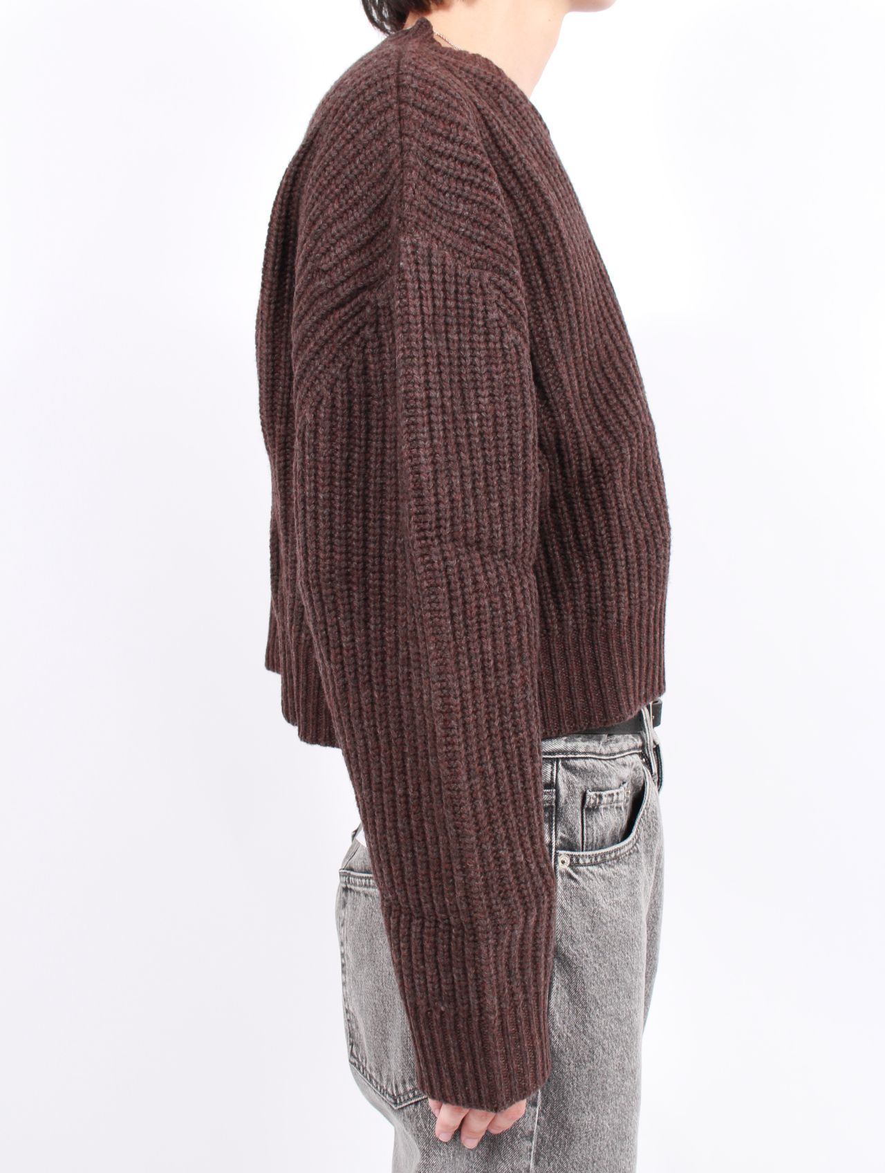 【25AW】ボンバー ニット カーディガン / BOMBER CARDIGAN / RED EARTH(レッドブラウン)