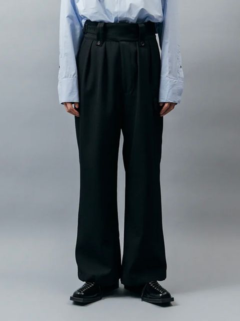 【24AW】ヘビー ウール ギャバジン グルカ カーゴパンツ / HEAVY WOOL GABARDINE GURKHA CARGO PANTS .12 / ブラック