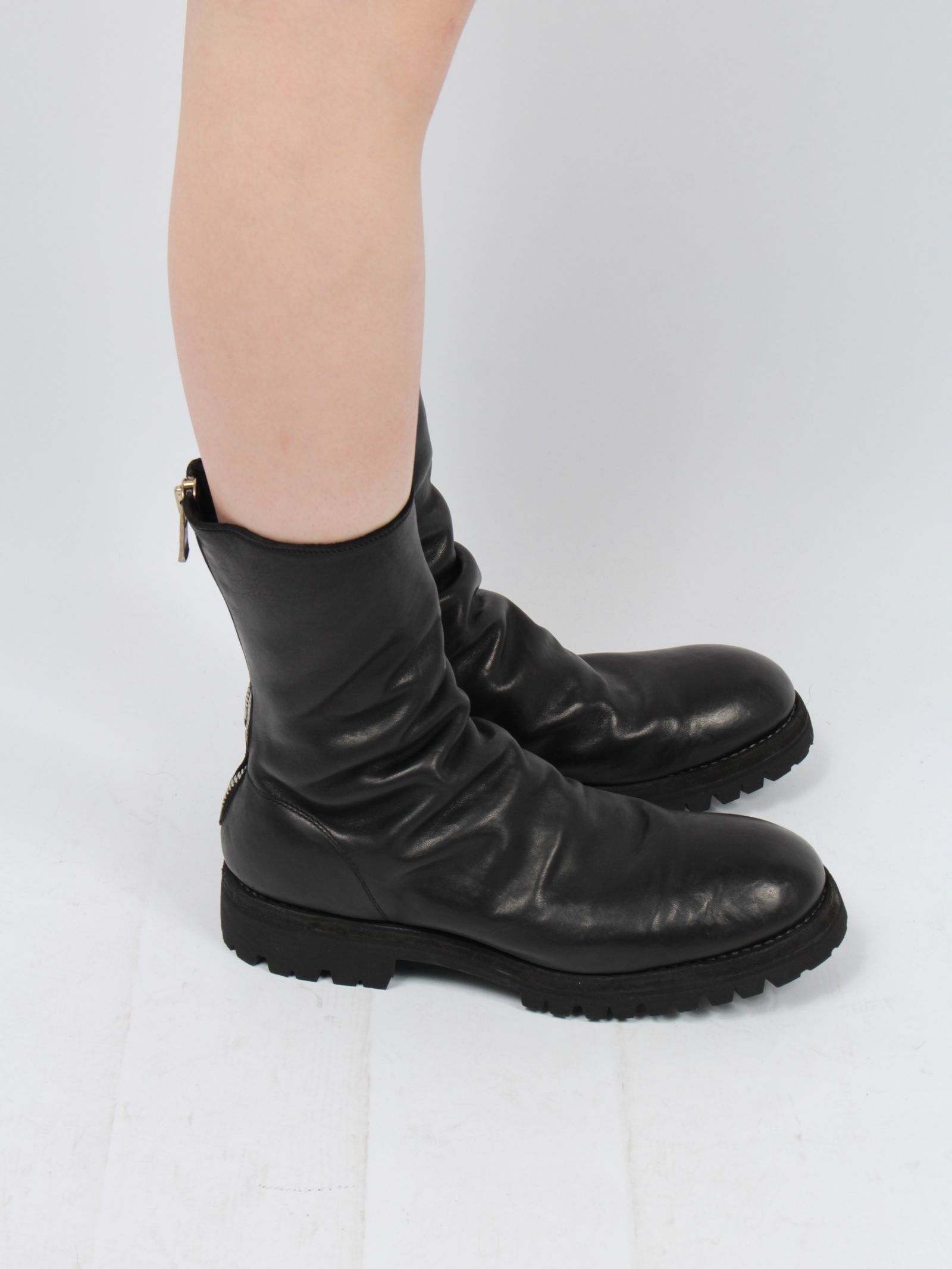 GUIDI - 【788V】バックジップ ブーツ ホース(馬革) フルグレイン レザー / BACK ZIP HIGH BOOT / ブラック |  STORY