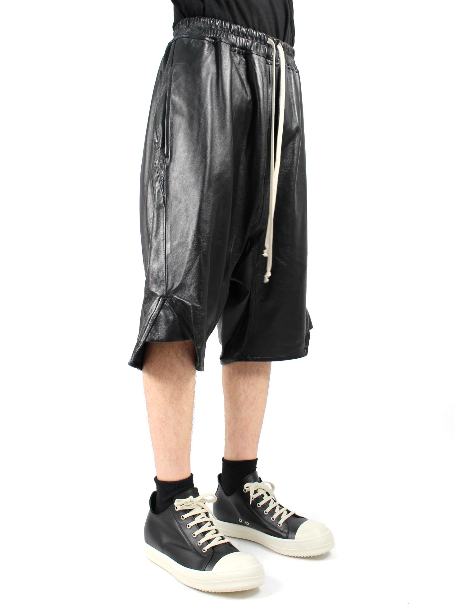 Rick owens 21SS レザー バスケット スウィンガー ショーツ-