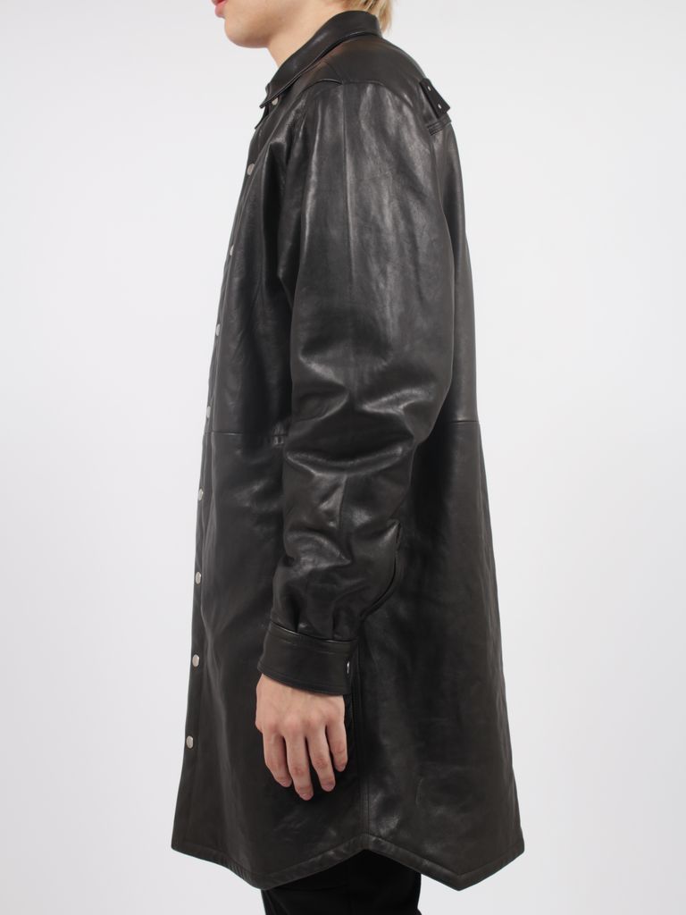 RICK OWENS - 【23FW】ジャンボ フォグポケット レザー アウターシャツ  