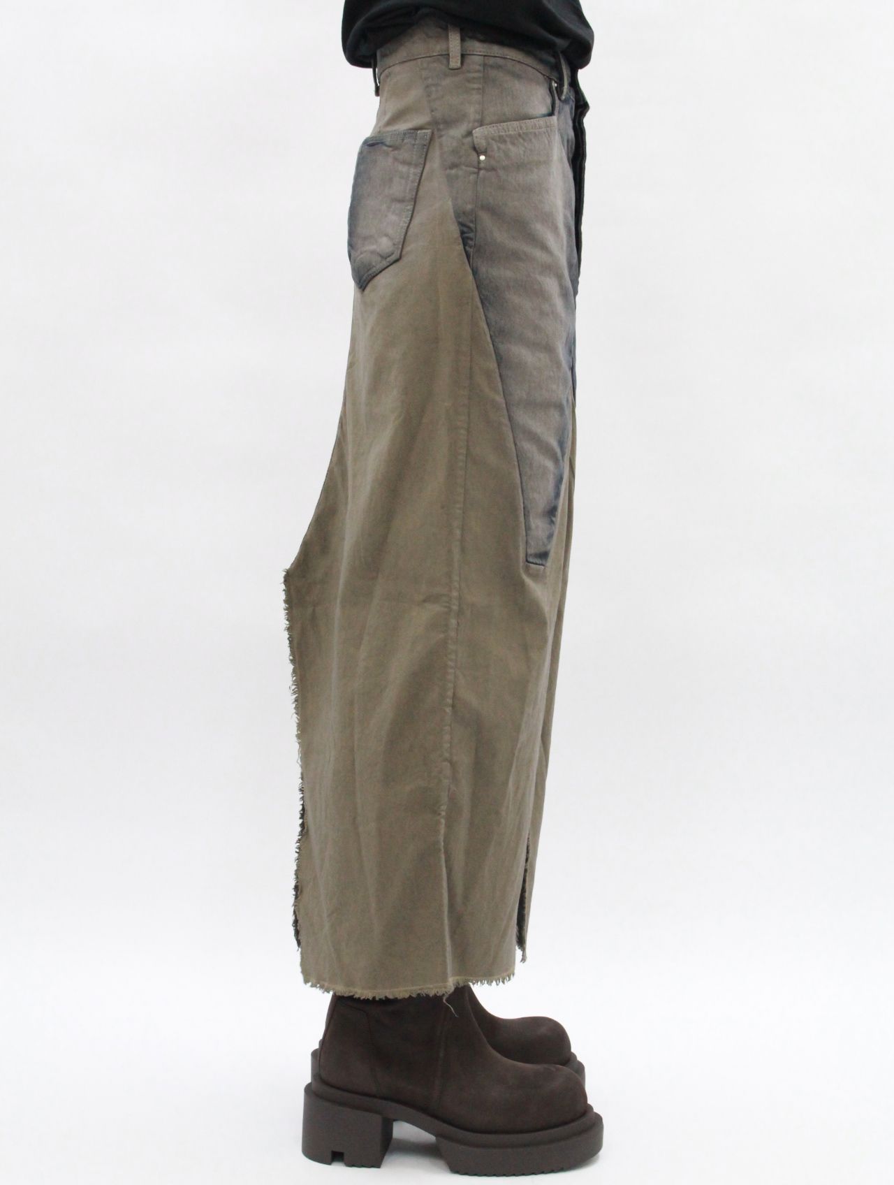 【25AW】ロング スライバー スカート/ LONG SLIVERED SKIRT / ダークダスト ディグレード
