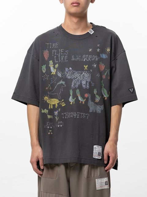 【26SS】キッズ ドゥードゥル Tシャツ  半袖 カットソー / KIDS DOODLE TEE / ブラック