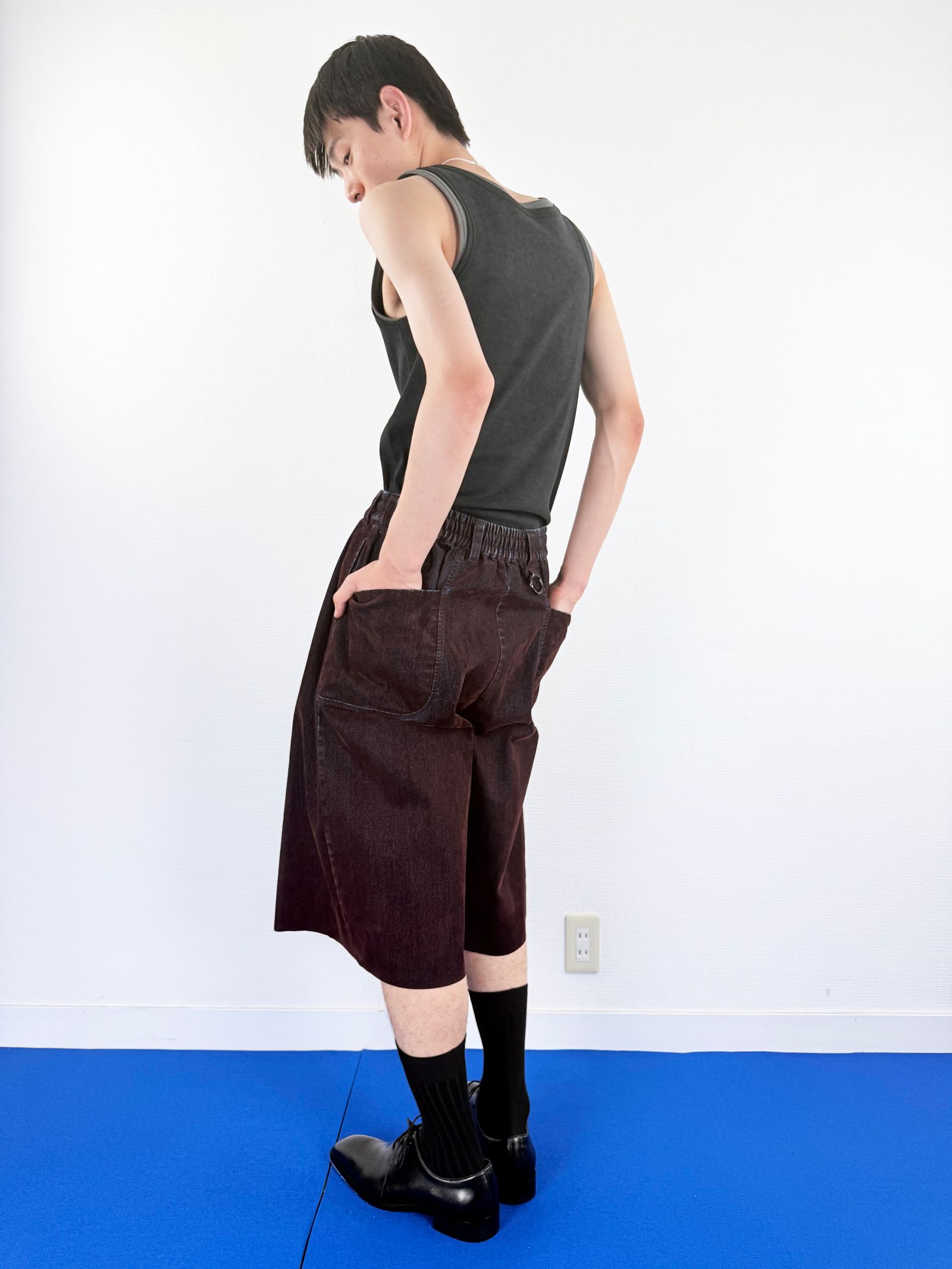 【26SS】 カバード デニム ショート トラウザー / COVERD DENIM SHORT TROUSERS / ブラウン