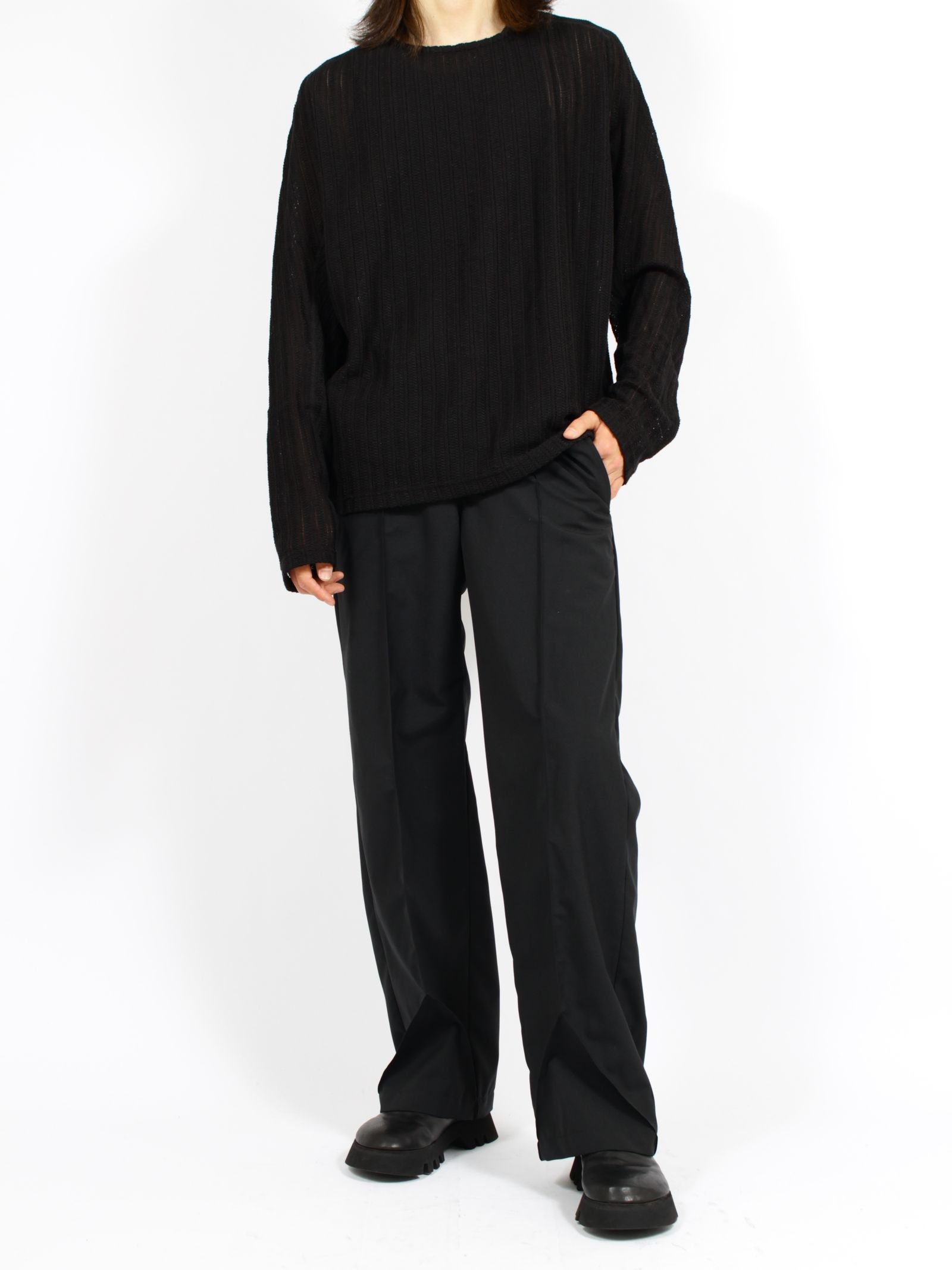 【26SS】ウェーブ ロングスリーブ Tシャツ / LONG SLEEVE T-SHIRTS WAVE / ブラック