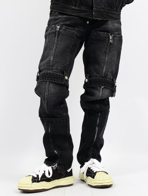 【25SS】ボンテージ デニム パンツ / BONDAGE DENIM PANTS.13 / ユーズドブラック