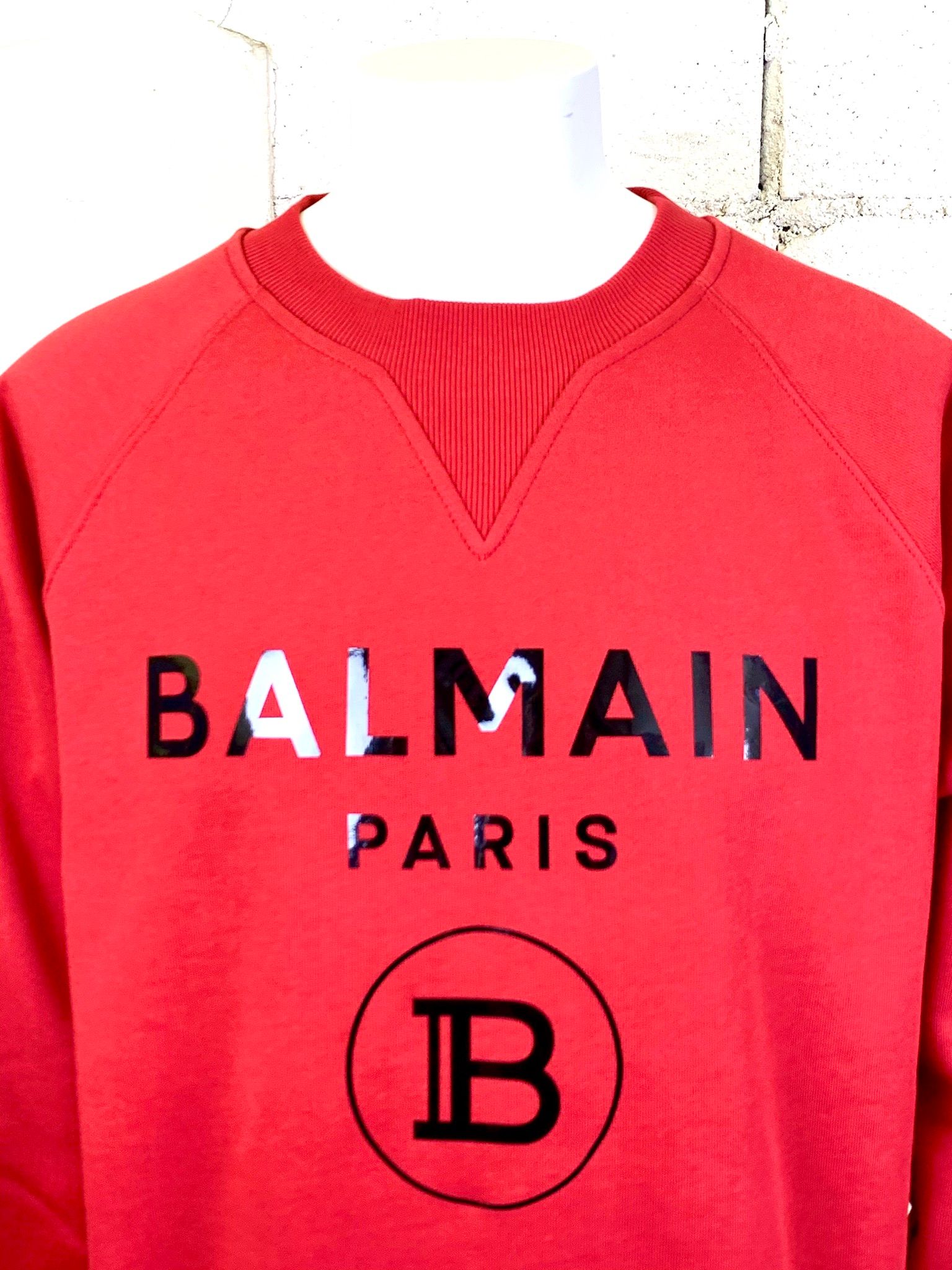BALMAIN - Bロゴ ブラックプリント スウェットBH1 C&S FOIL SW
