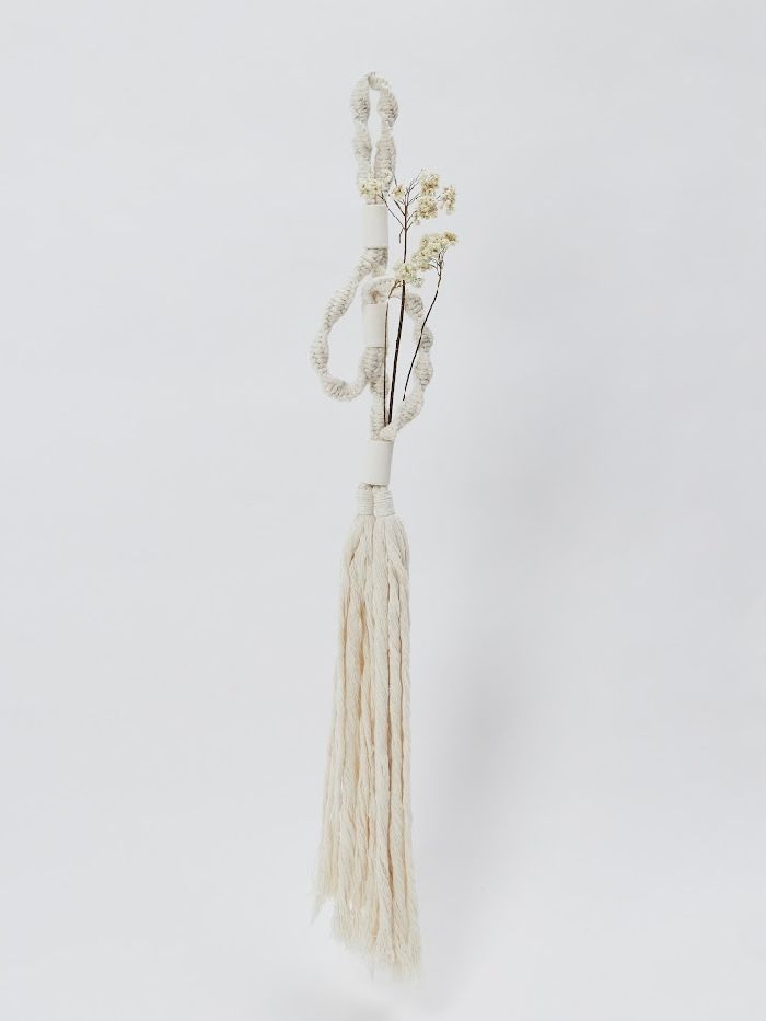 ”COA.”別注 壁掛け フラワーベース / KAKI-OSU:MACRAME FLOWER VASE / ホワイト