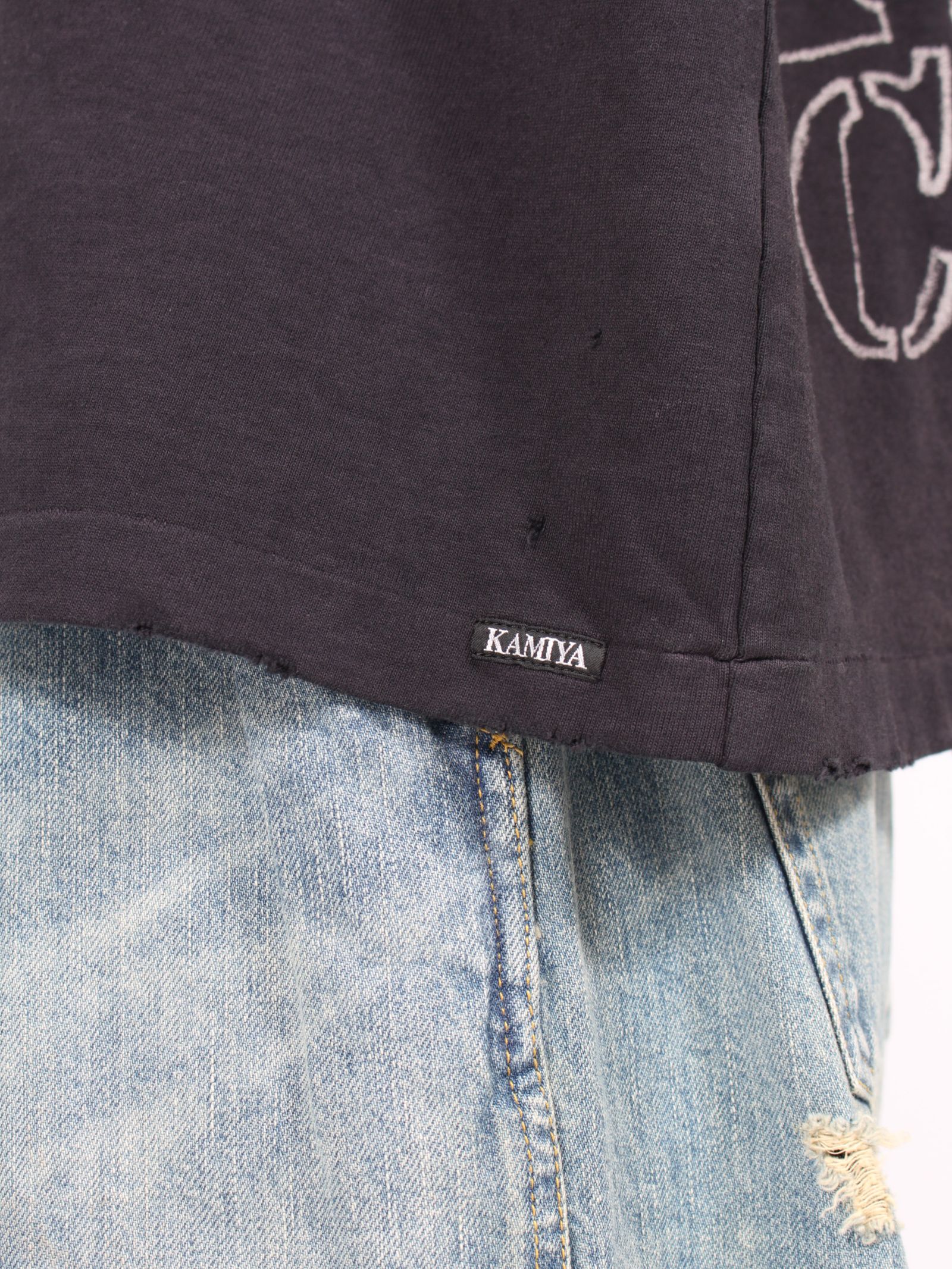 KAMIYA - 【24AW】クレヨン ブリーチド ロングスリーブ Tシャツ KAMIYA - 【24AW】クレヨン ブリーチド ロングスリーブ Tシャツ