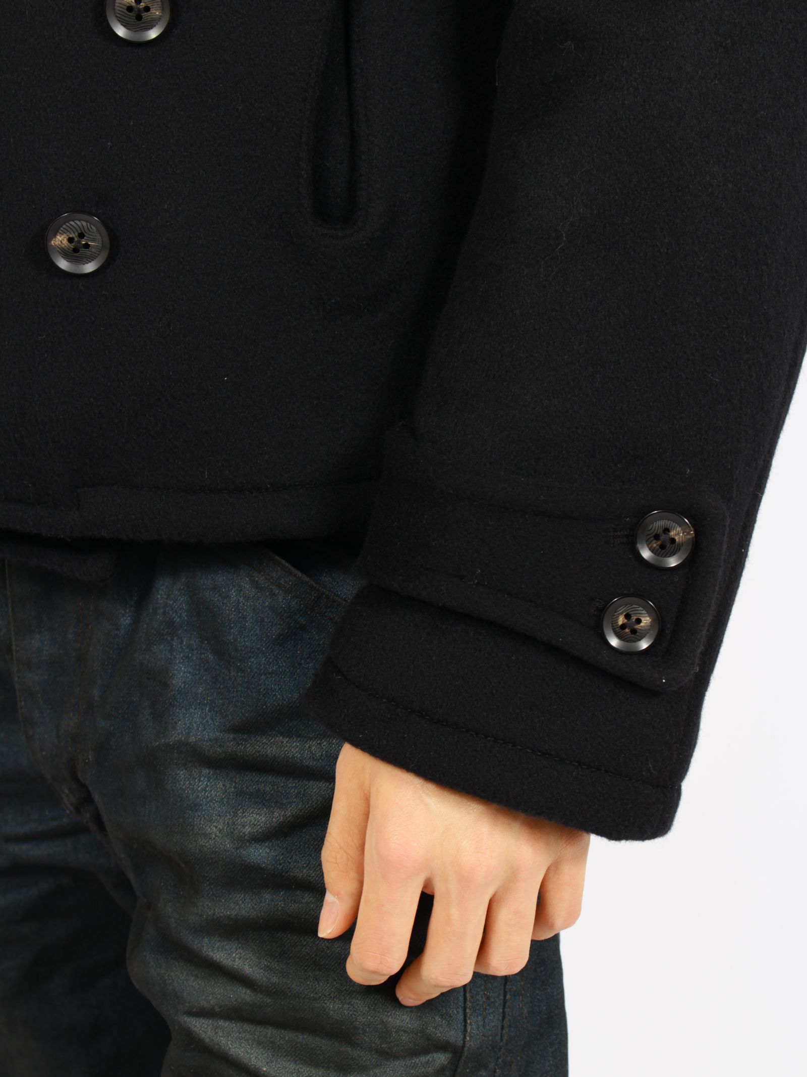 【26AW】ショート ペア コート ピーコート 3way ナポレオンジャケット / SHORT PEA COAT / ブラック