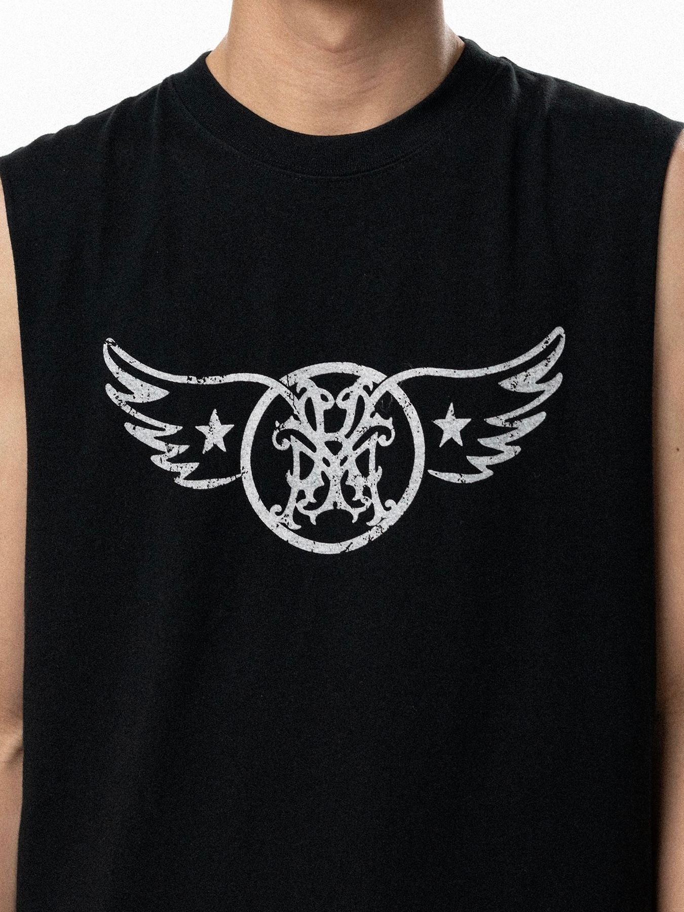 【26SS】"エアロ-カミヤ" スリーブレス Tシャツ ノースリーブ カットソー / "AERO-KMY" SLEVELESS T-SHIRT / ブラック