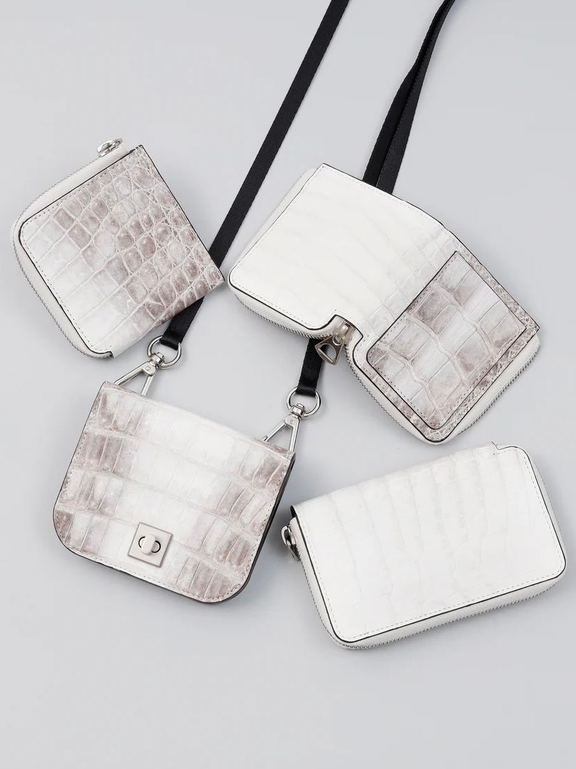 クリスティー ベリー コンパクト ウォレット ヒマラヤ クロコダイルレザー 財布 / CRISTY VERY COMPACT WLT.5 HIMALAYA / ホワイト×グレー